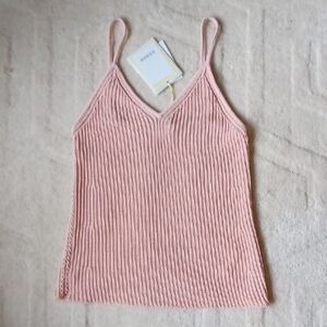 NWT'S - AERON Birch Stitch Detail Pink"Apricot" Knit Cami Top W-S